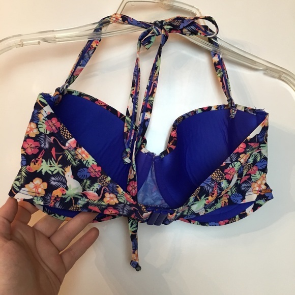 Kelly Brook Bikini Top Tropical Halter Top US 34C UK 34DD - Picture 3 of 9